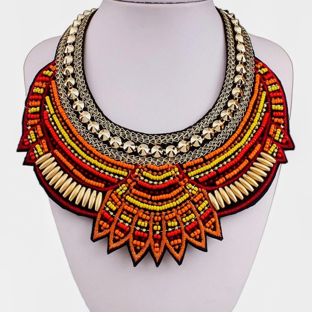 Colorful Beaded Statement Necklace